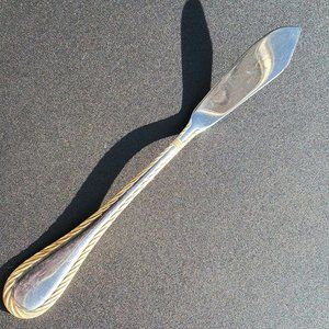 Cambridge Carlyle Butter Knife 7" gold accent rope edge glossy stainless